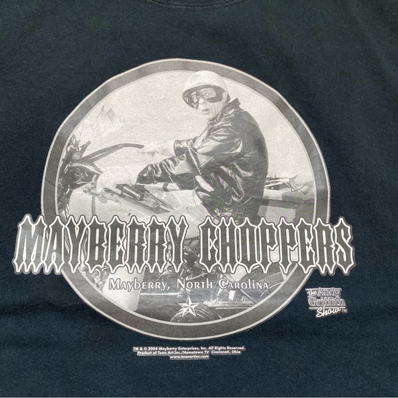 Mayberry Choppers Men’s T-Shirt Black Large Barney Fife Mayberry NC Short Sleeve - Picture 3 of 7